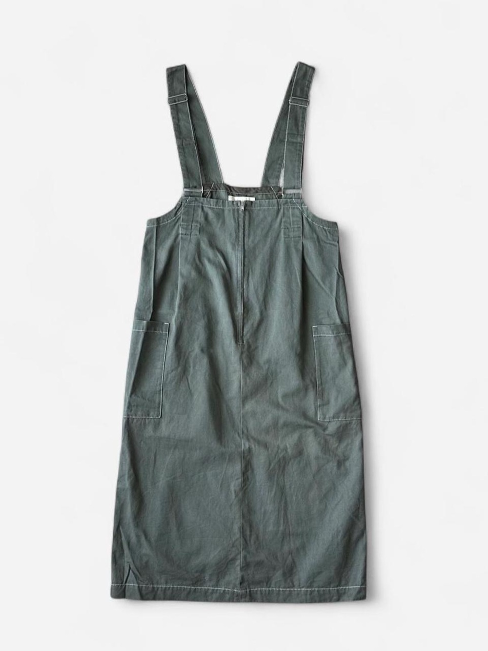 B:MING by BEAMS Japan Olive Green Utility Zip Midi Jumper Dress